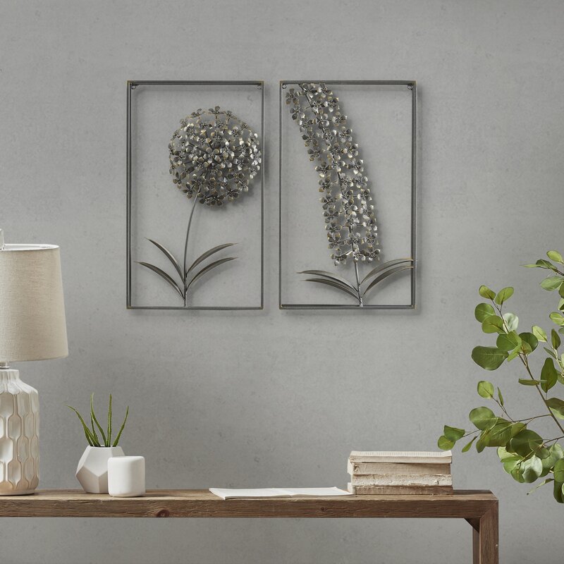 Gracie Oaks Botanical Metal Wall Decor 2 Piece Set Wayfair